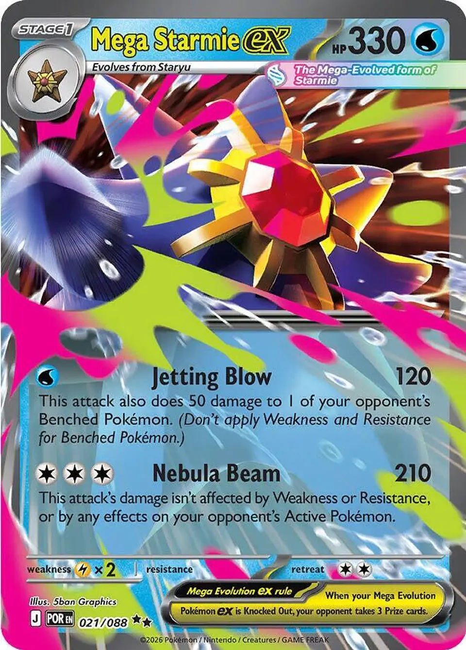 Pokemon TCG Mega Starmie ex - 021/088 Ingles 1