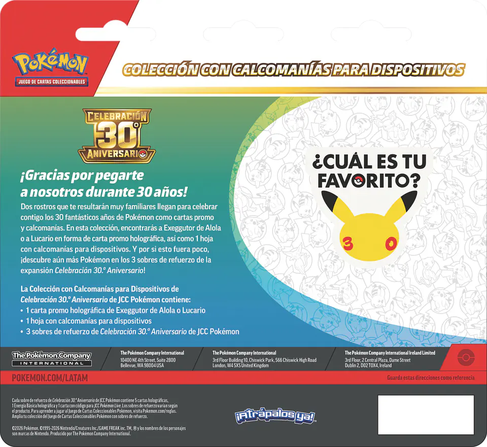 [LANZAMIENTO 16 DE SEPTIEMBRE 2026] POKEMON TCG 30TH CELEBRATION - TECH STICKER COLLECTION ENGLISH 4