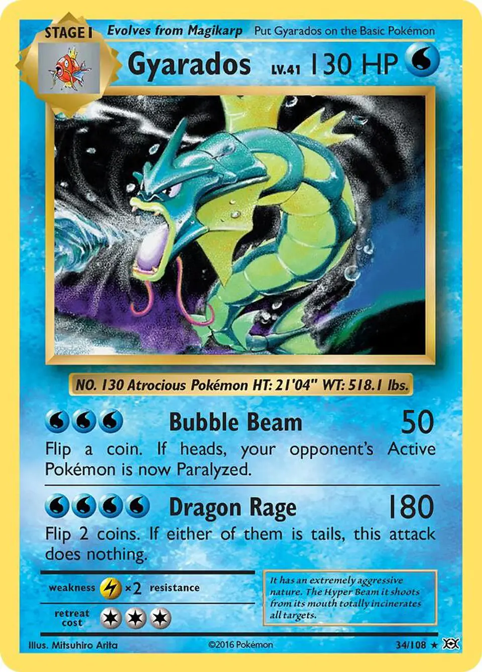 Pokemon TCG Gyarados 34/108 Ingles 1