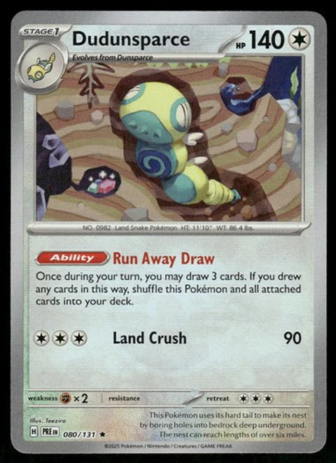 2025 Dudunsparce (Poke Ball Pattern) 080/131 Holo NM SV: Prismatic Evolutions