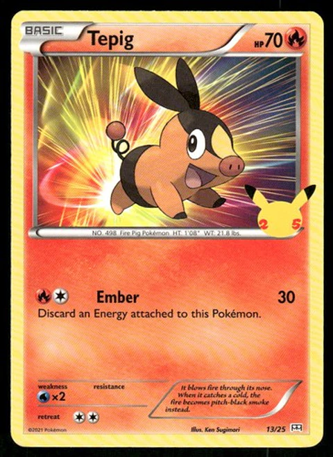 2021 Tepig - 13/25 013/025 Promo NM McDonald's 25th Anniversary Promos Pokémon