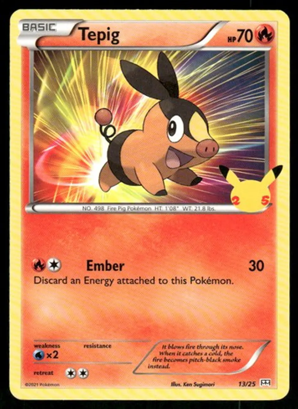 2021 Tepig - 13/25 013/025 Promo NM McDonald's 25th Anniversary Promos Pokémon 1