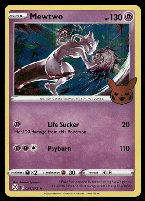 2022 Mewtwo 056/172 Promo Holo NM Trick or Trade Pokémon