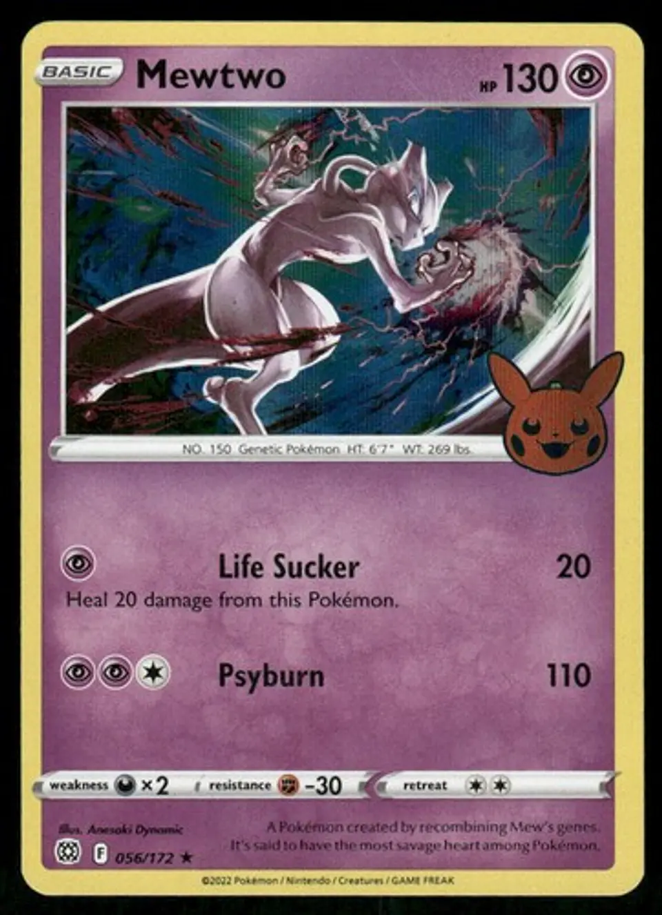 2022 Mewtwo 056/172 Promo Holo NM Trick or Trade Pokémon 1