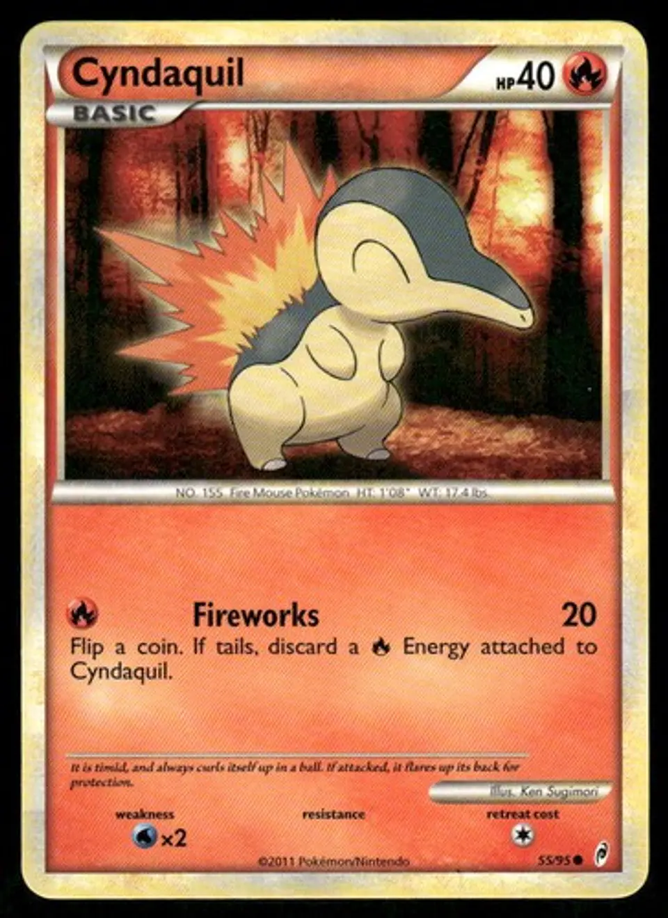 2011 Cyndaquil 55/95 Common NM Call of Legends Pokémon 1