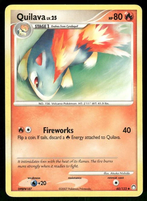 2007 Quilava 60/123 Uncommon MP Mysterious Treasures Pokémon