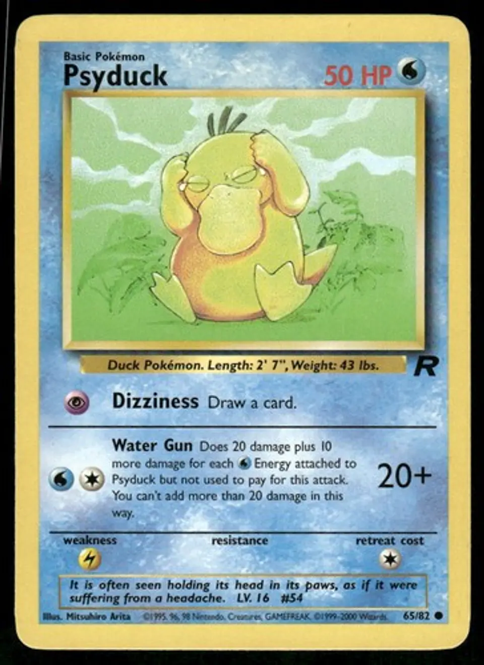 2000 Psyduck 65/82 Common Unlimited LP Team Rocket Pokémon 1