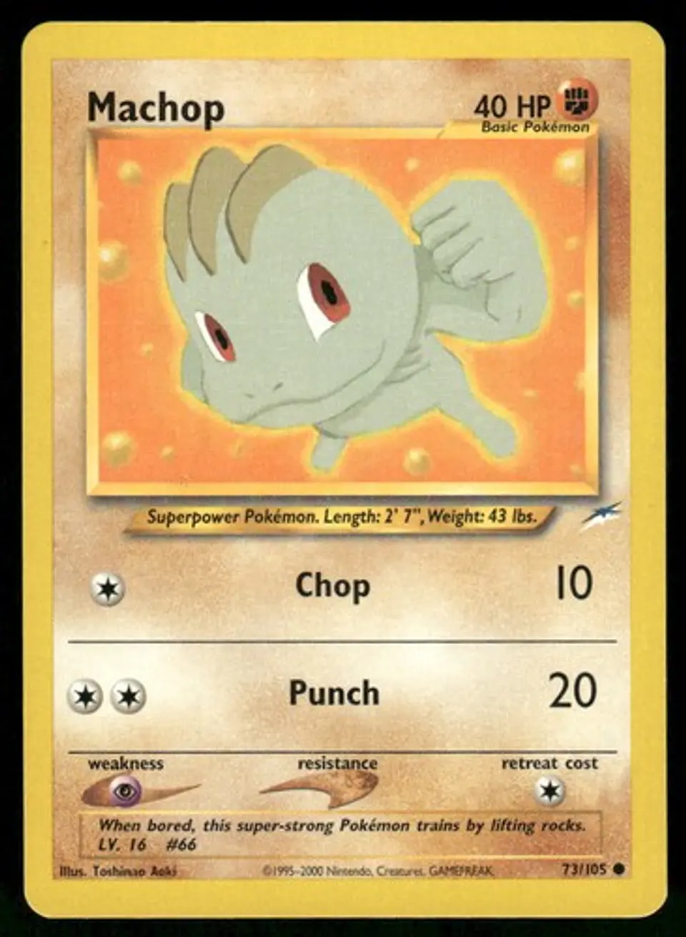 2002 Machop 073/105 Common Unlimited NM Neo Destiny Pokémon 1