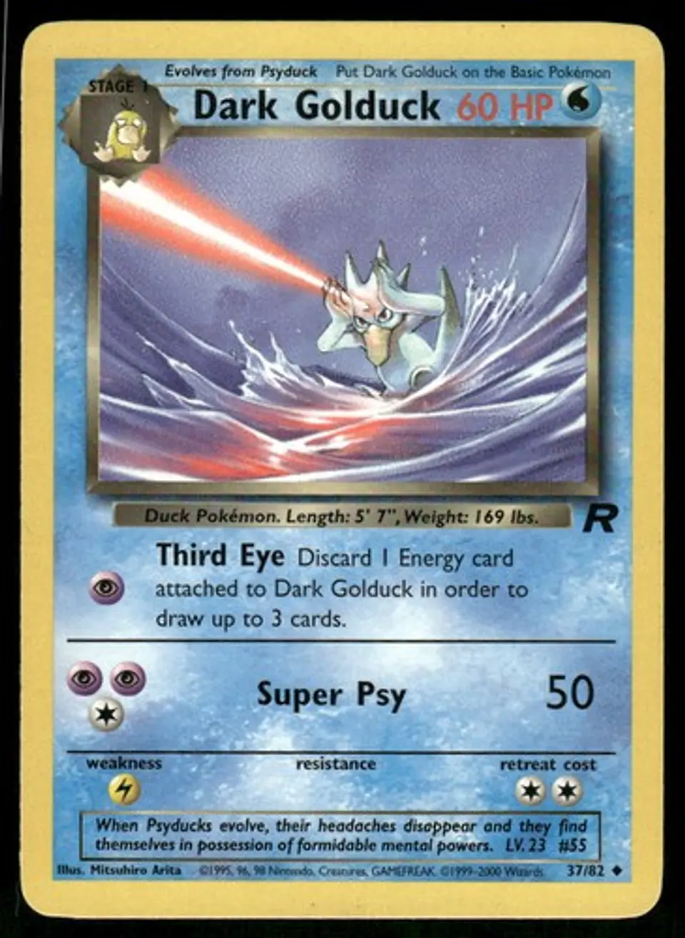 2000 Dark Golduck 37/82 Uncommon Unlimited LP Team Rocket Pokémon 1