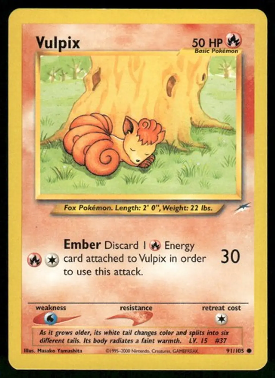 2002 Vulpix 091/105 Common Unlimited NM Neo Destiny Pokémon 1