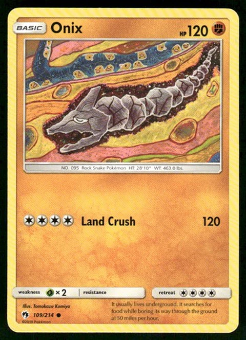 2018 Onix 109/214 Common NM SM - Lost Thunder Pokémon