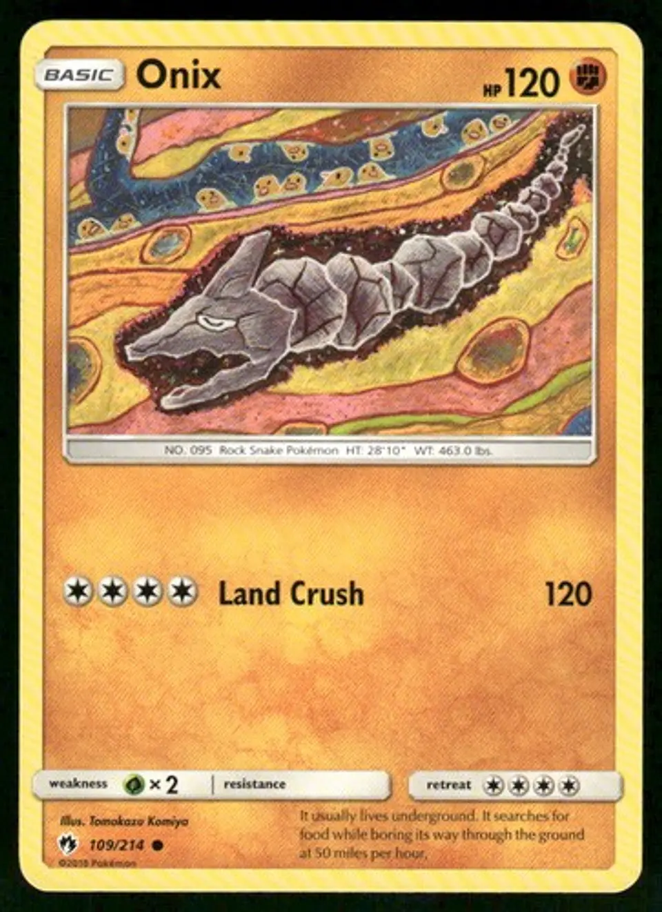 2018 Onix 109/214 Common NM SM - Lost Thunder Pokémon 1