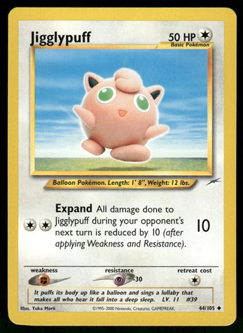 2002 Jigglypuff 044/105 Uncommon Unlimited NM Neo Destiny Pokémon