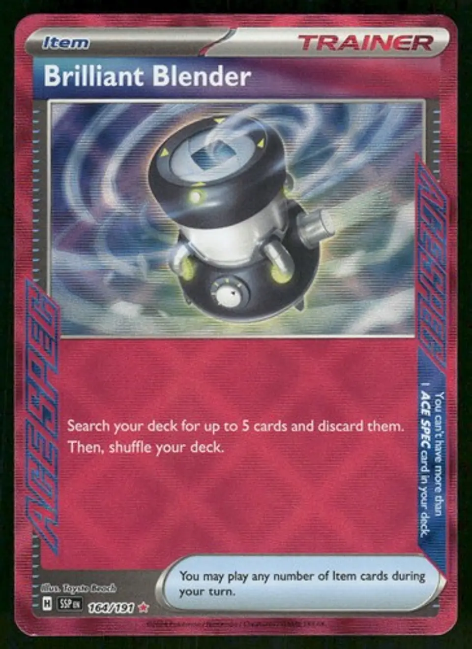2024 Brilliant Blender 164/191 ACE SPEC Rare Holo NM SV08: Surging Sparks 1
