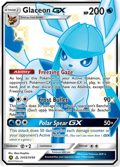 Pokemon TCG Glaceon GX SV55/SV94 Ingles