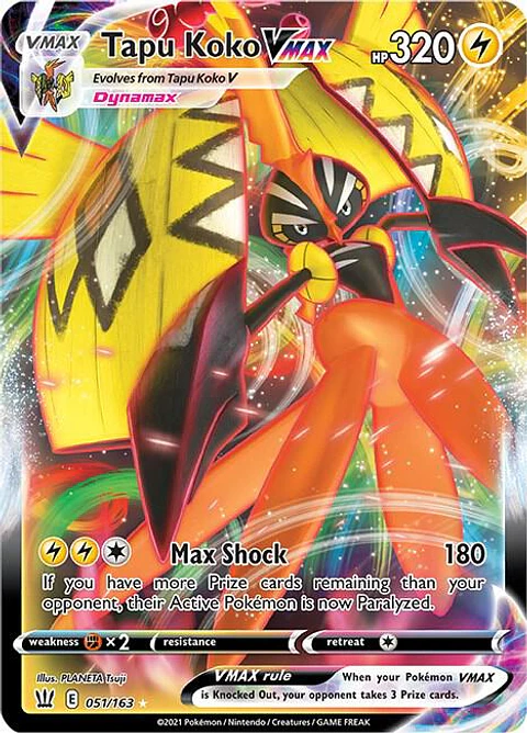 POKEMON TCG Tapu Koko VMAX 051/163 ESPAÑOL