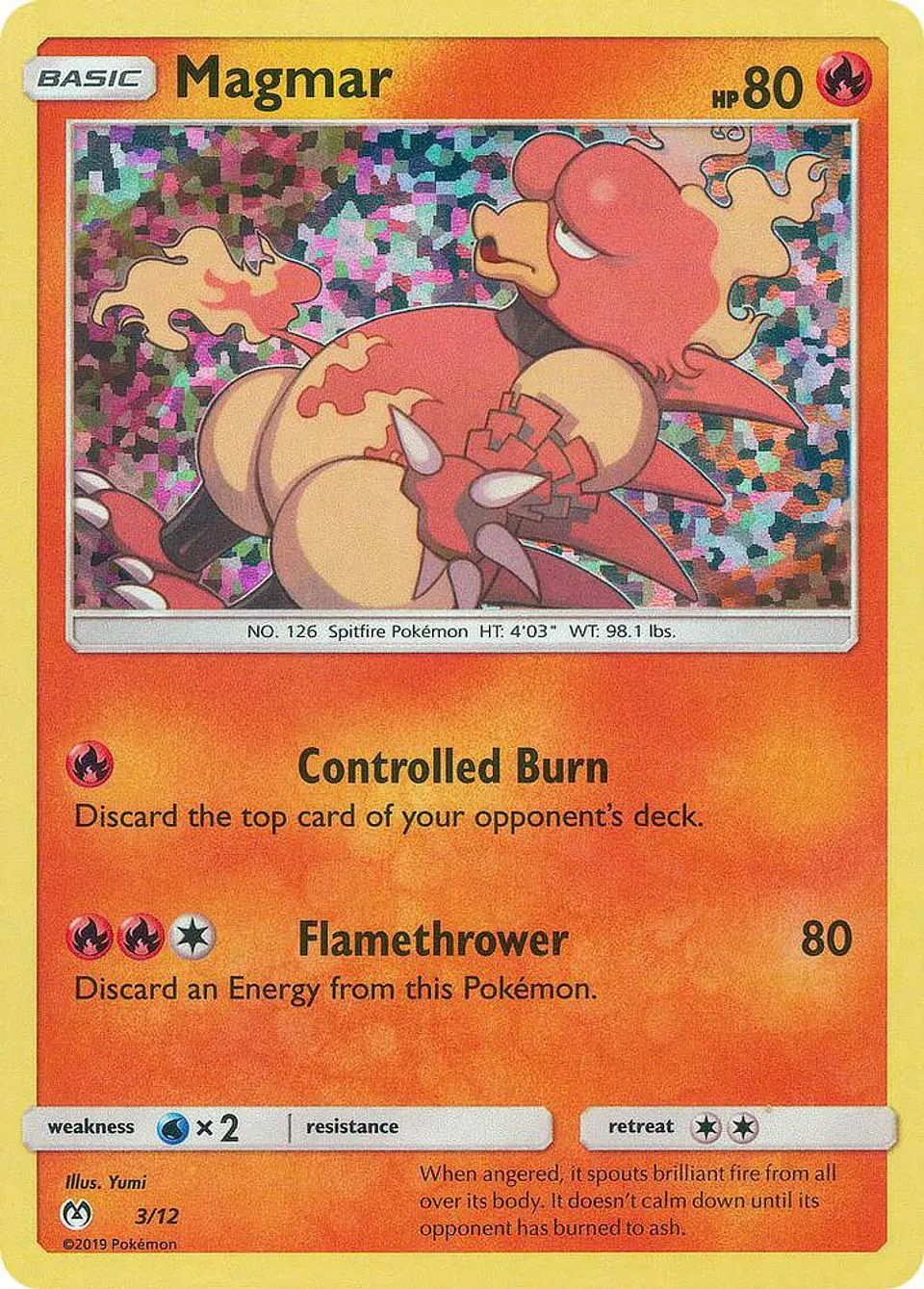 POKEMON TCG Magmar - 3/12 McDonald's Promos 2019 ESPAÑOL 1