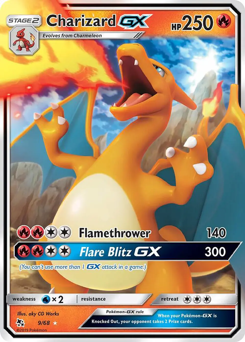 POKEMON TCG Charizard GX Hidden Fates 9/68 INGLES 1