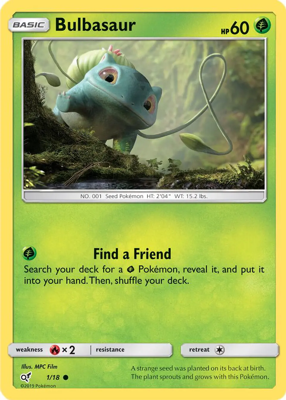 POKEMON TCG Bulbasaur (Holo Common) Detective Pikachu 1/18 INGLES 1
