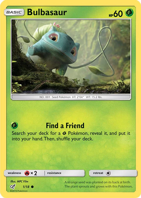 POKEMON TCG Bulbasaur (Holo Common) Detective Pikachu 1/18 ESPAÑOL