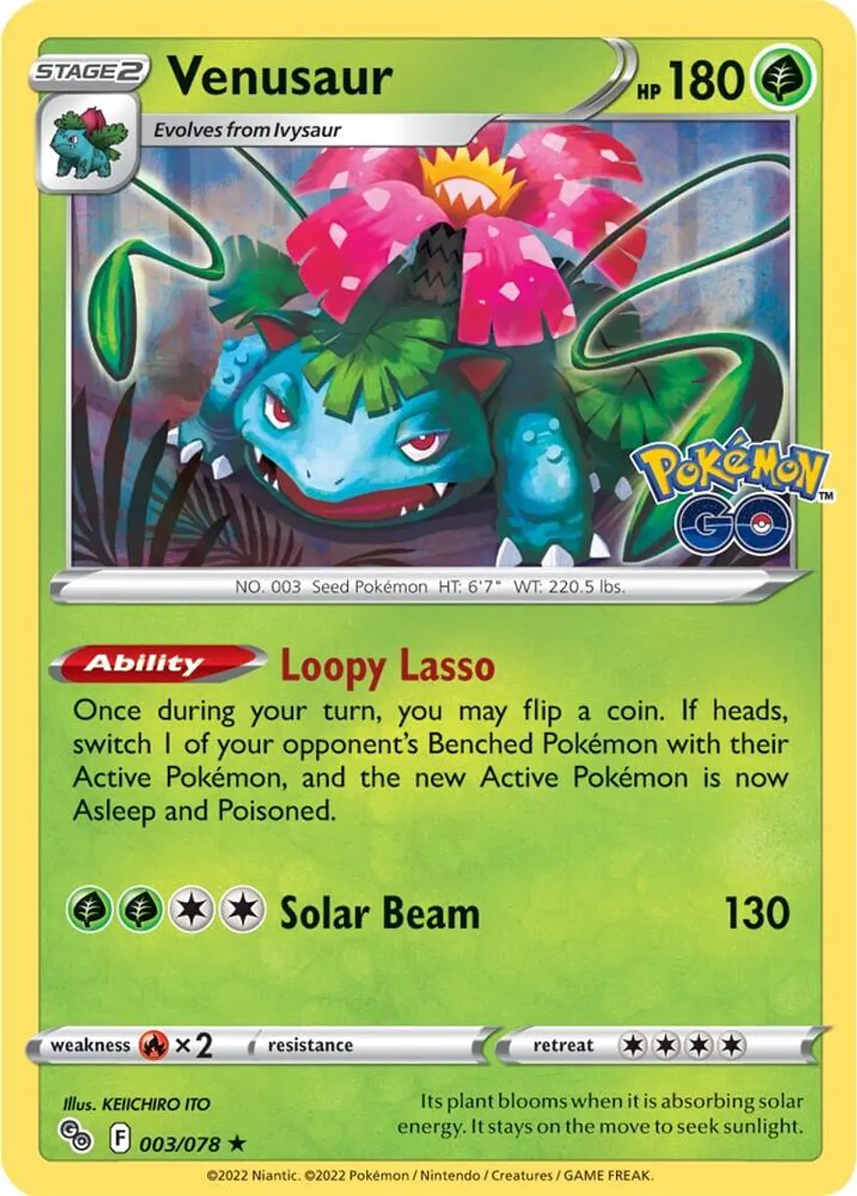 POKEMON TCG Venusaur Pokemon GO 003/078 ESPAÑOL 1