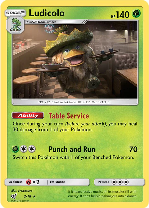 POKEMON TCG Ludicolo Detective Pikachu 2/18 ESPAÑOL