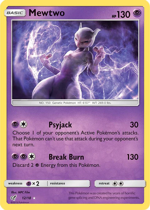 POKEMON TCG Mewtwo Detective Pikachu 12/18 HOLO ESPAÑOL