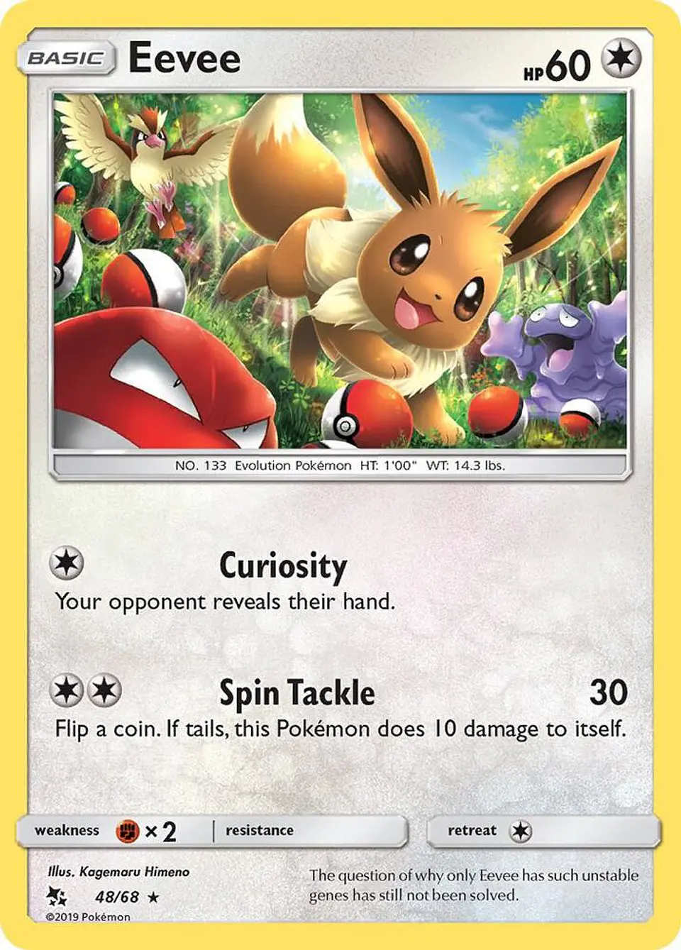 POKEMON TCG Eevee (48) Hidden Fates 48/68 HOLO INGLES 1