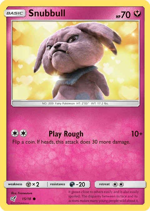 POKEMON TCG Snubbull (Holo Common) Detective Pikachu ESPAÑOL