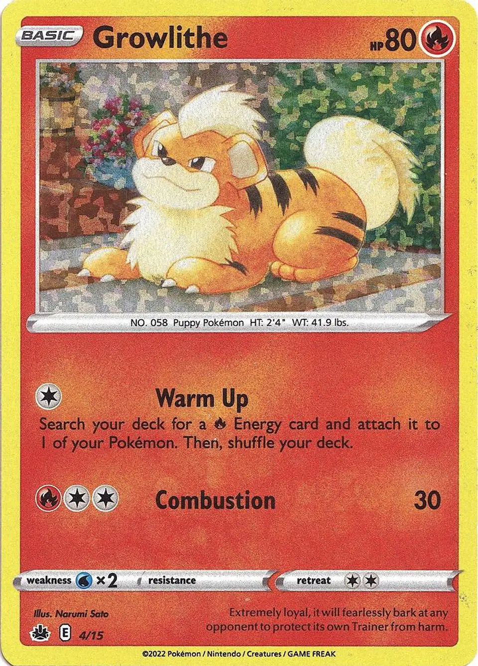 POKEMON TCG Growlithe - 4/15 McDonald's Promos 2022 004/015 HOLO ESPAÑOL 1