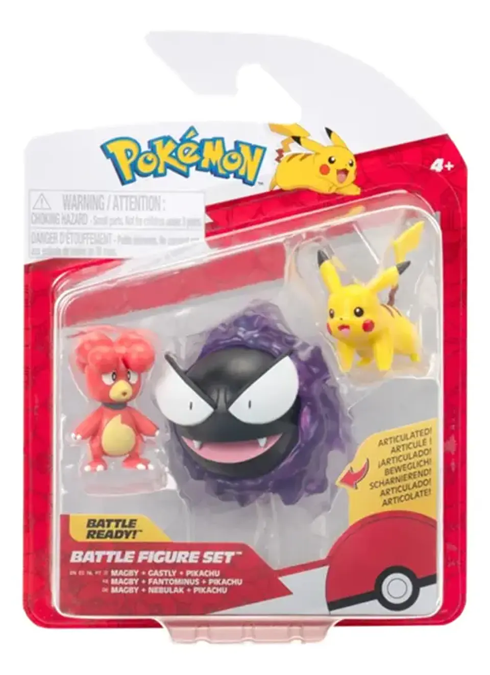 POKEMON PACK 3 FIGURAS PIKACHU, GASTLY Y MAGBY 1