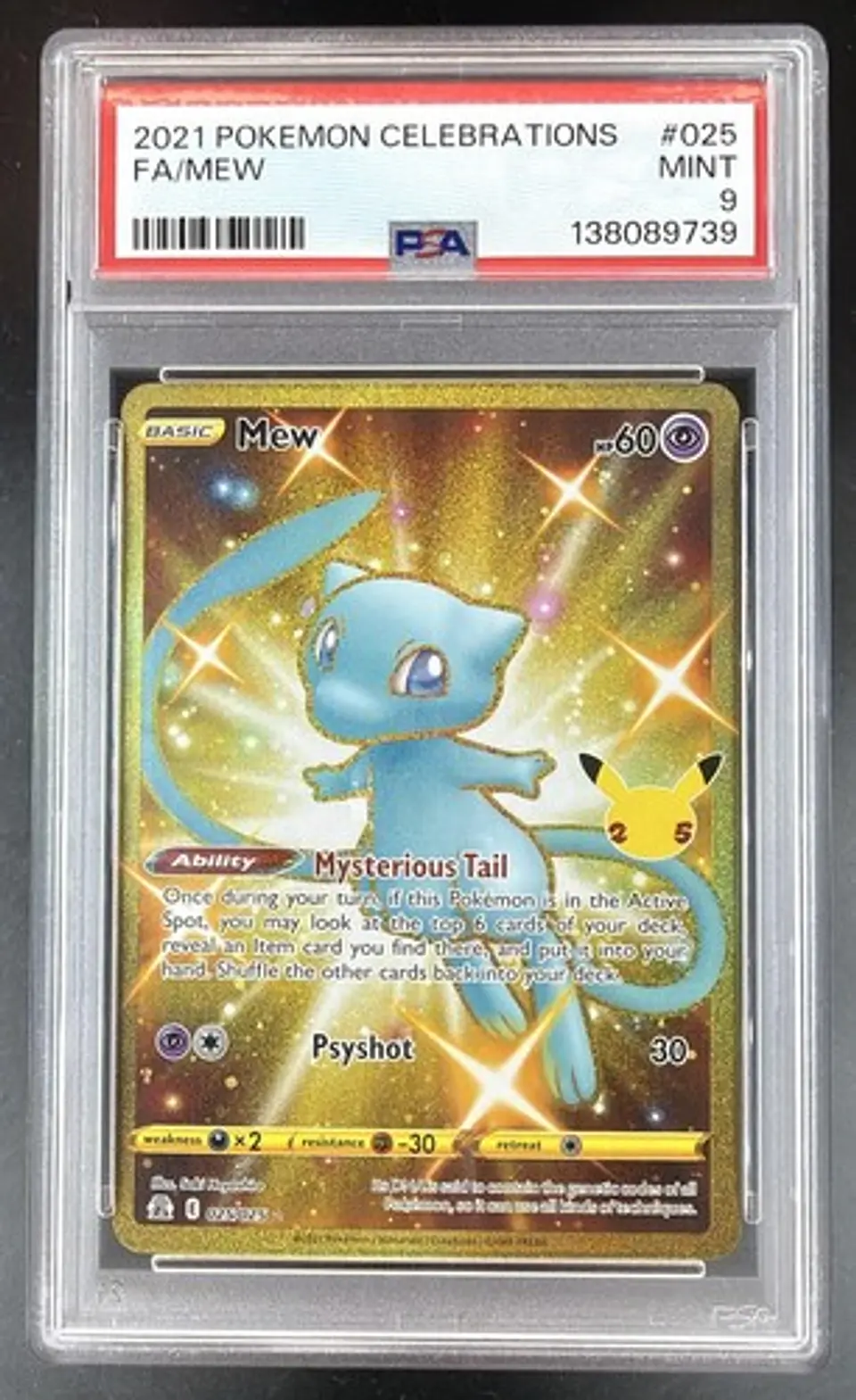 2021 Pokemon Celebrations Mew Secret Rare Holo 025/025 PSA 9 1