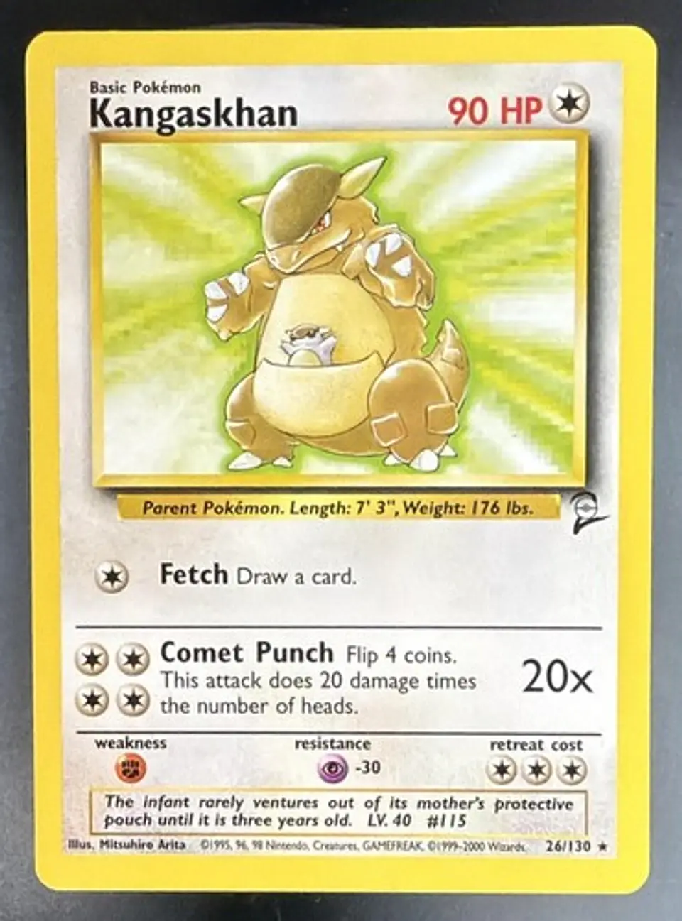 2000 Pokemon Base Set 2 Kangaskhan 26/130 Rare 1