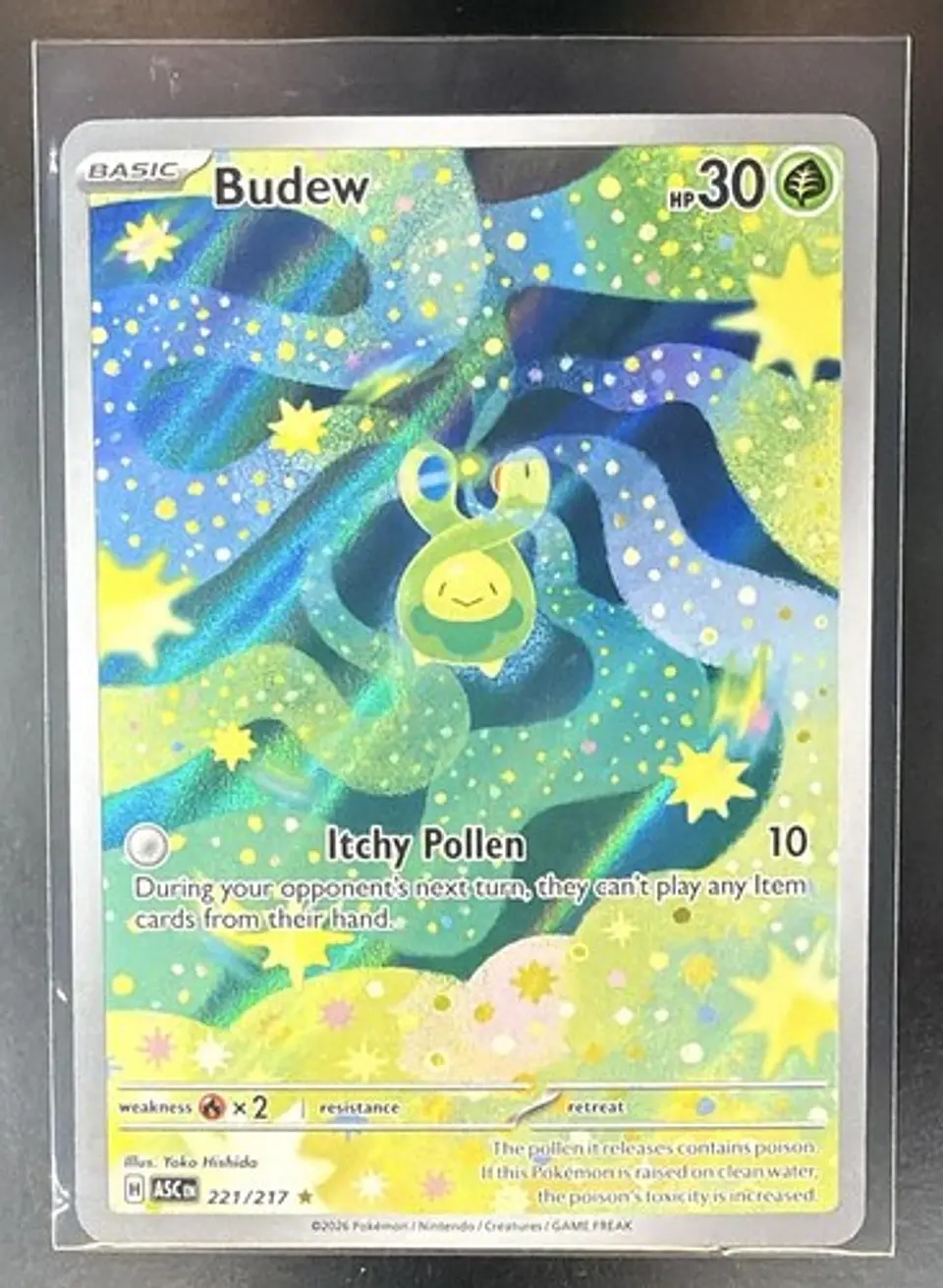 2026 Pokemon Ascended Heroes Budew 221/217 Illustration Rare Holo 1