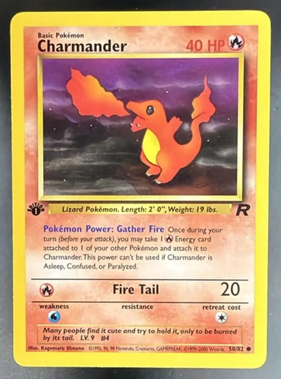 2000 Pokemon Team Rocket 1st Edition Charmander 50/82 Common 1