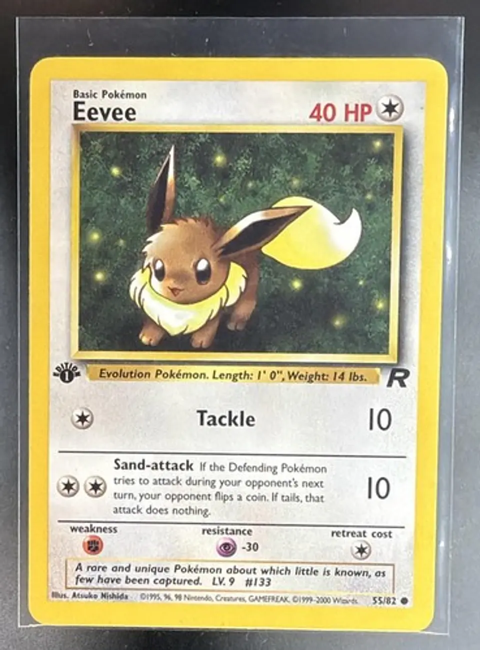 2000 Pokemon Team Rocket 1st Edition Eevee 55/82 Common 1
