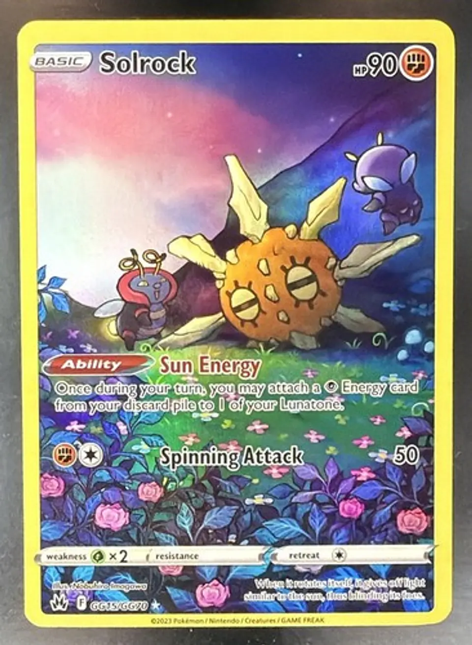 2023 PokemonCrown Zenith Solrock Ultra Rare Holo GG15/GG70 1