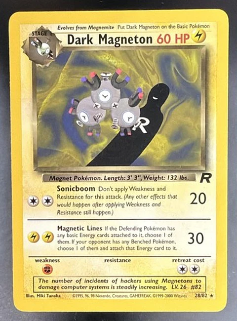 2000 Pokemon Team Rocket Dark Magneton 28/82 Rare