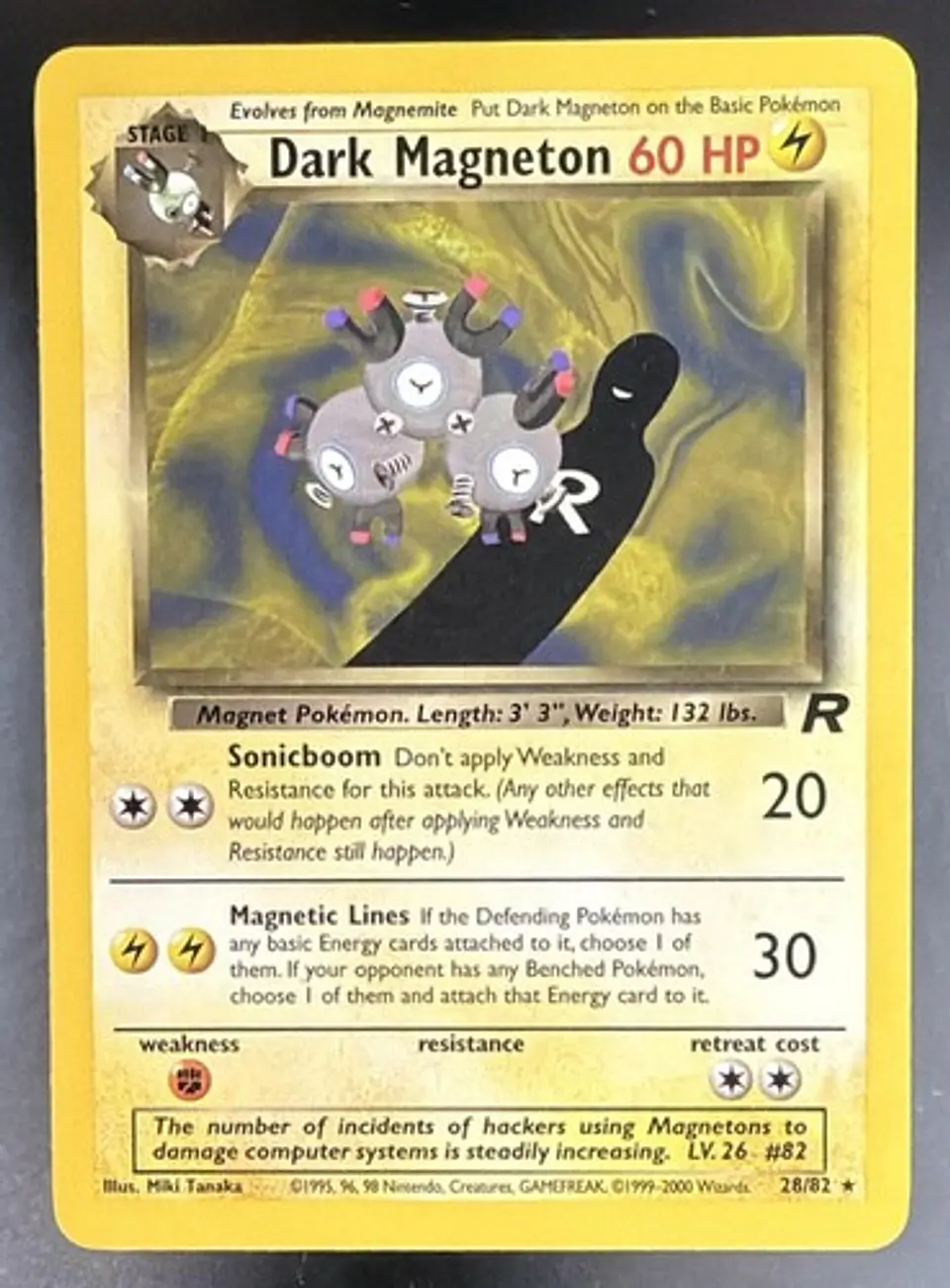 2000 Pokemon Team Rocket Dark Magneton 28/82 Rare 1
