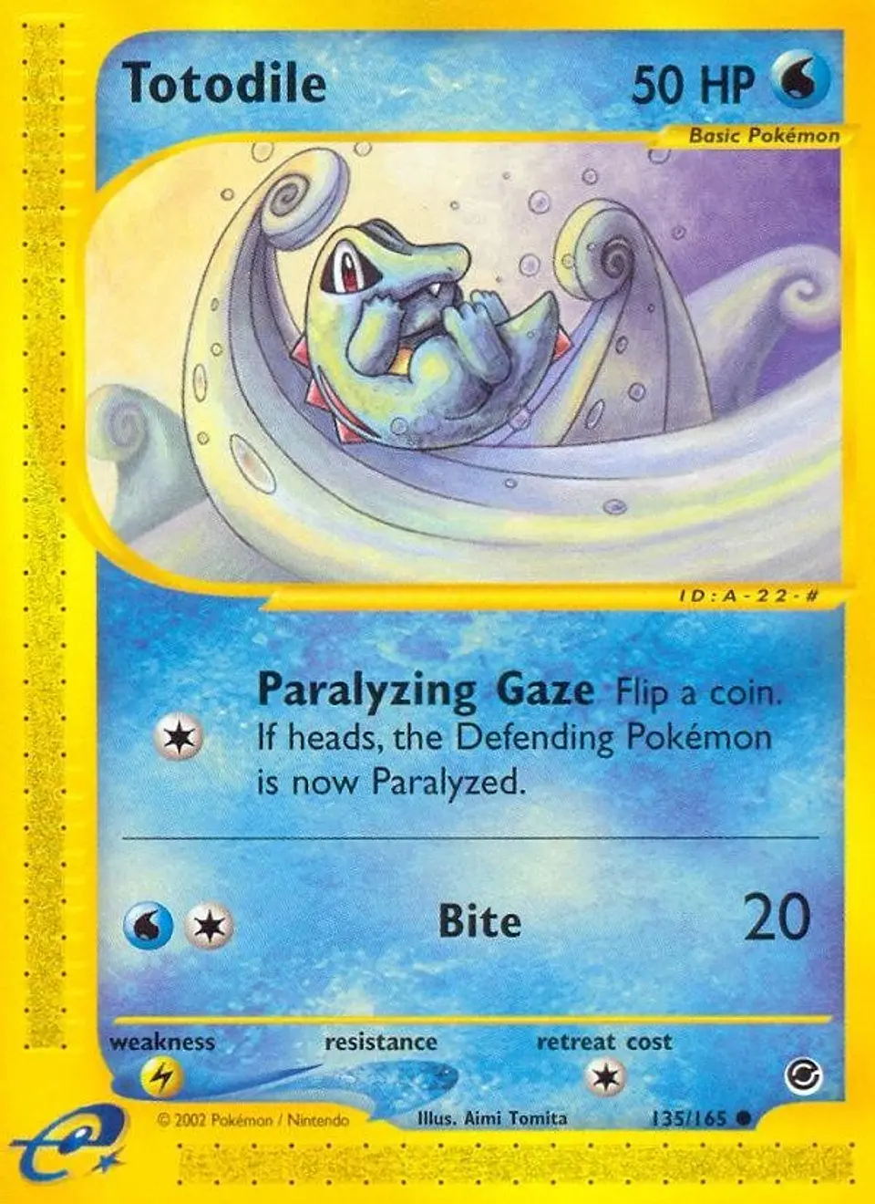 Pokemon Totodile (135/165) Expedition Base Set HP 1