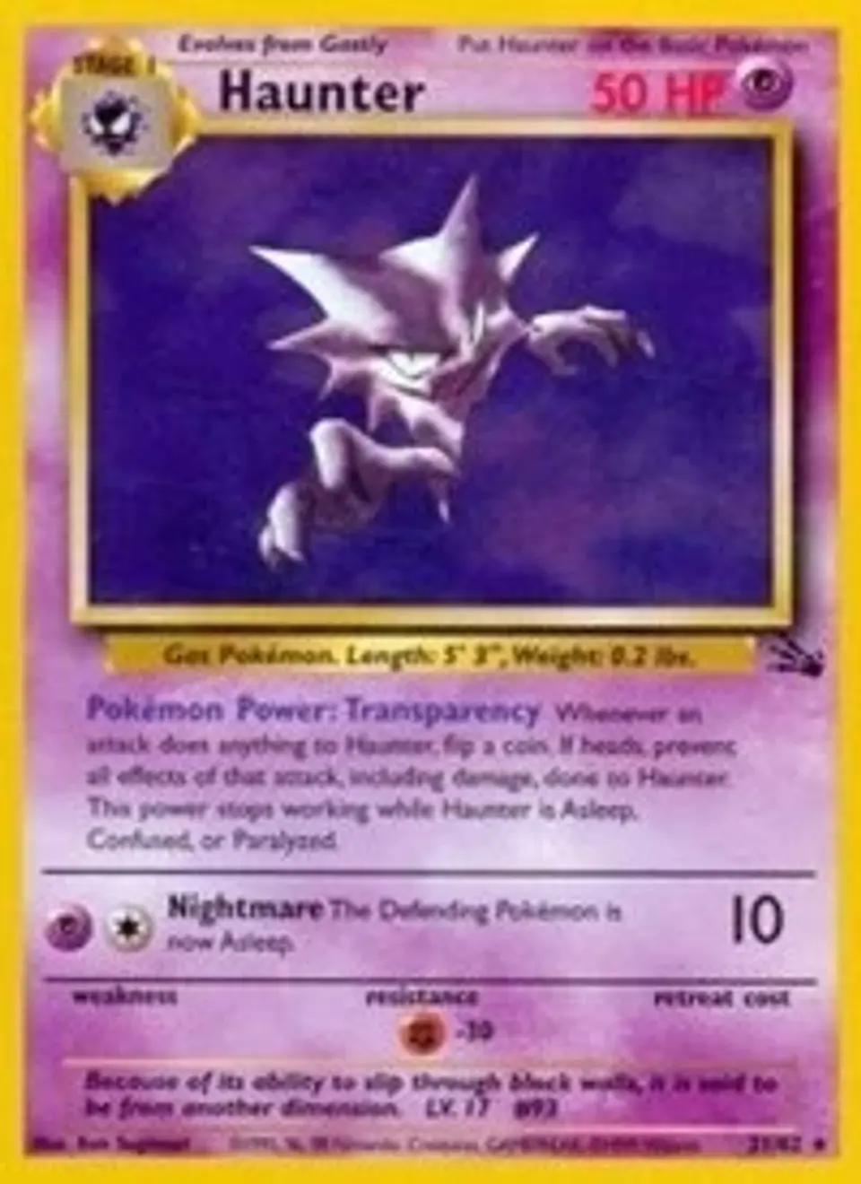 Pokemon Haunter (21/65) Fossil LP 1