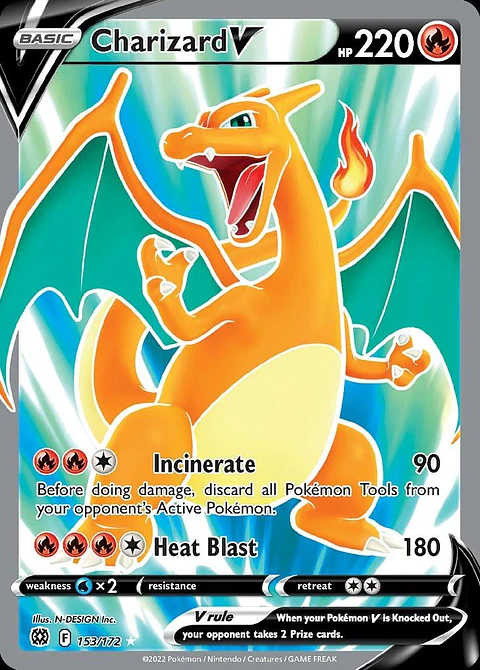 Pokemon Charizard V (153/254) Brilliant Stars HP HOLO