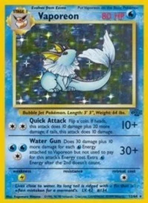 Pokemon Vaporeon (12/67) Jungle DMG HOLO