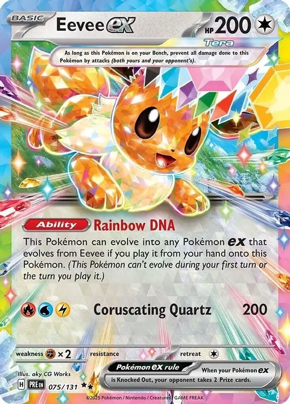 Pokemon Eevee ex (75/356) Prismatic Evolutions NM HOLO 1