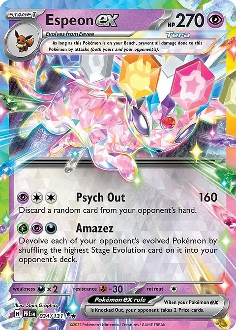 Pokemon Espeon ex (34/377) Prismatic Evolutions NM HOLO