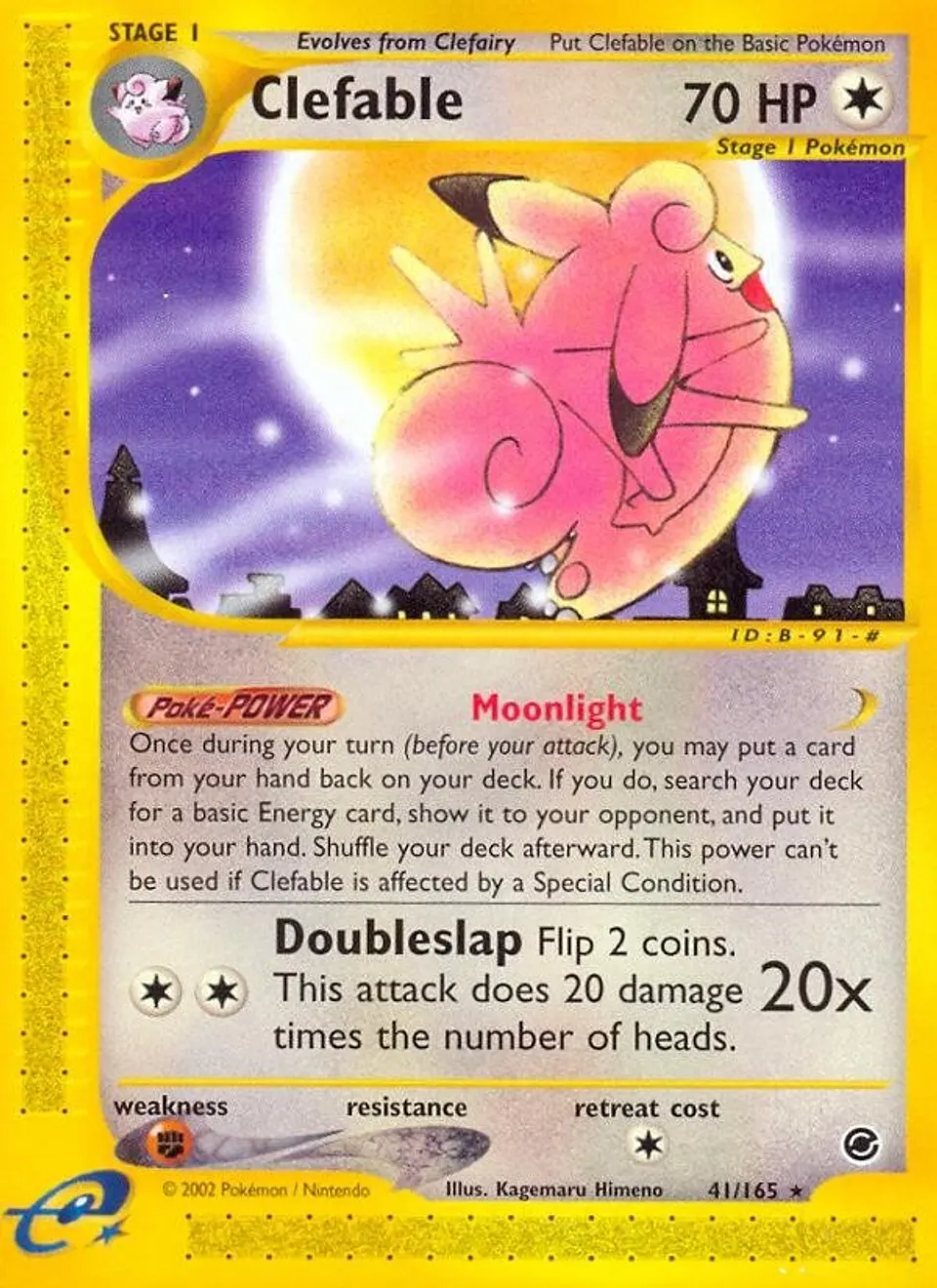 Pokemon Clefable (41/165) Expedition Base Set DMG REVERSE HOLO 1