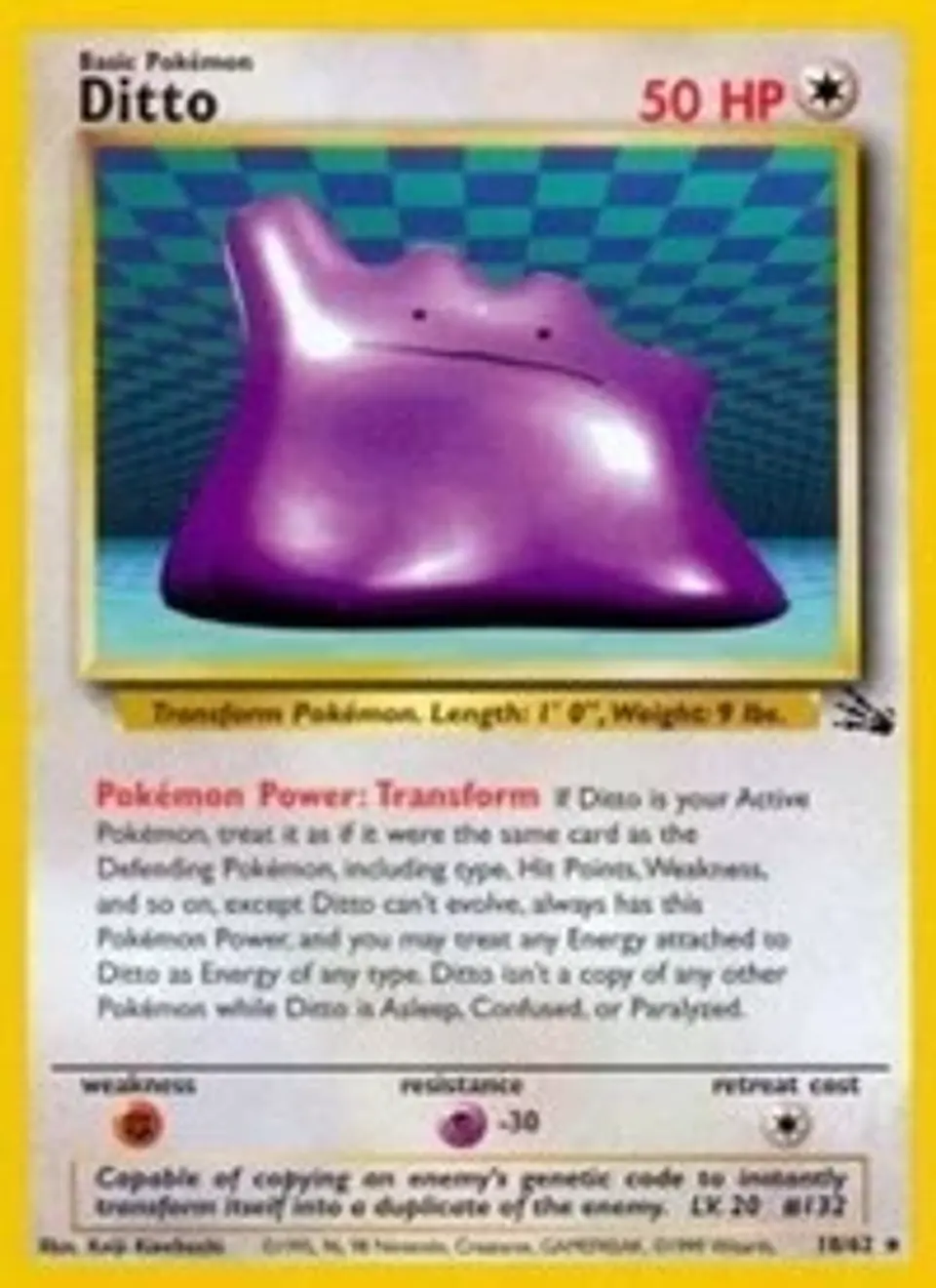 Pokemon Ditto (18/65) Fossil HP 1