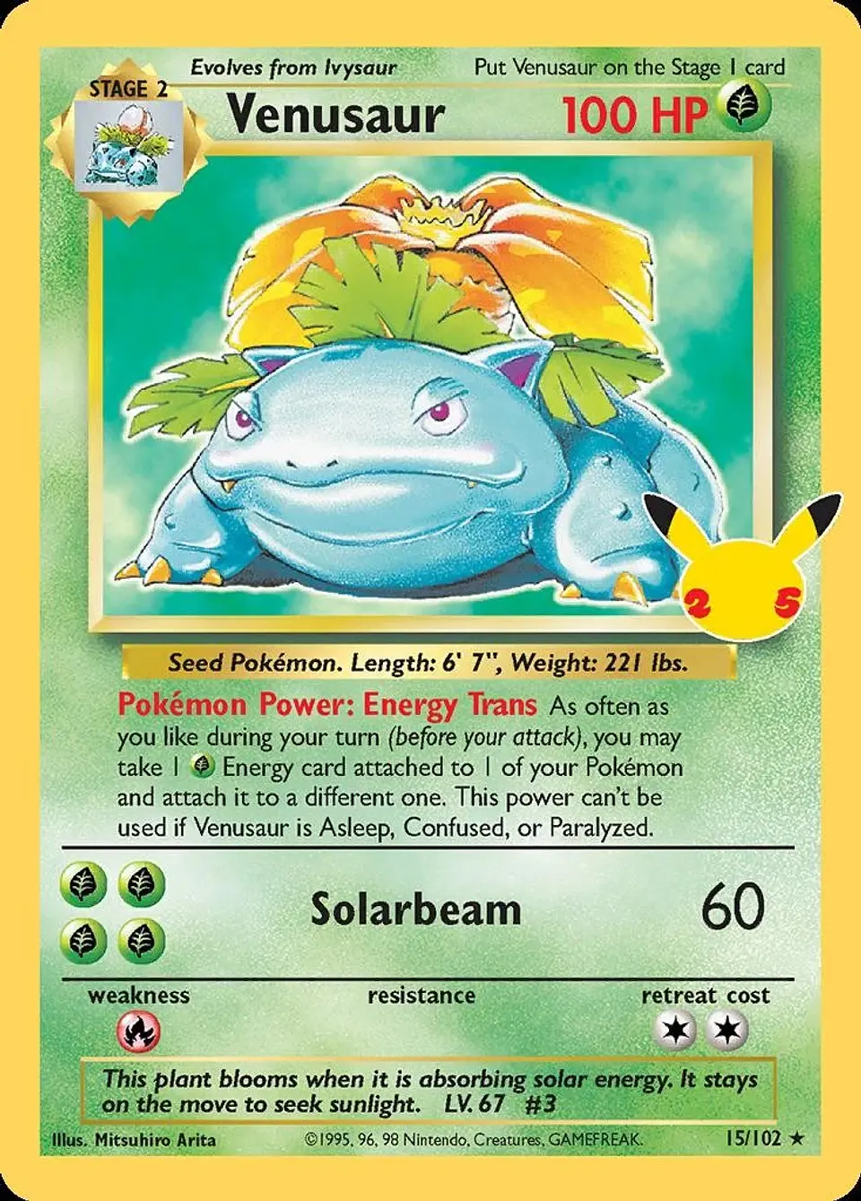 Pokemon Venusaur (15/27) Celebrations Classic Collection NM HOLO 1