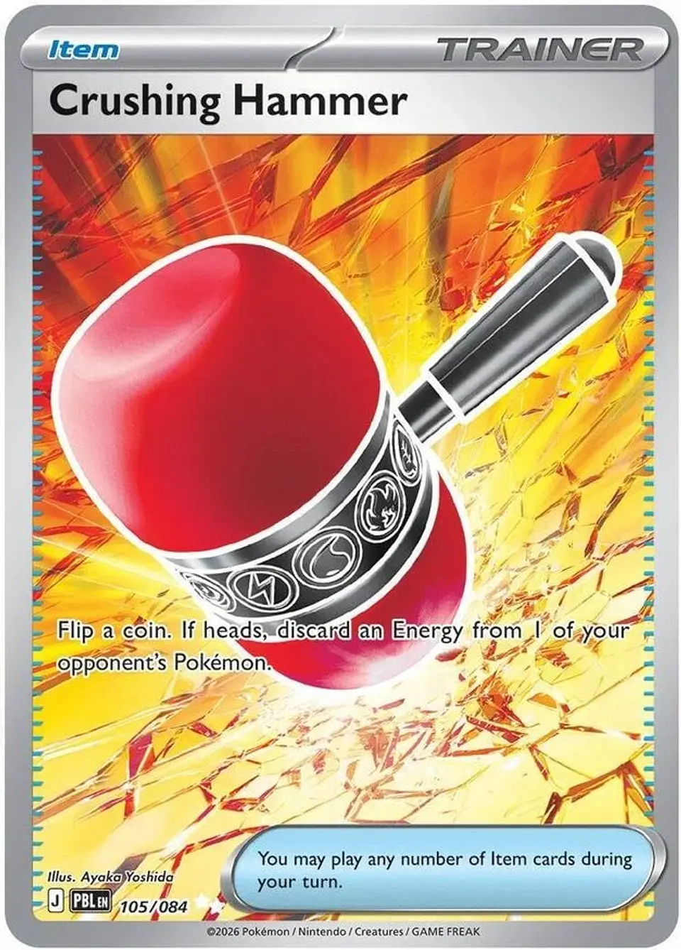 Pokemon Crushing Hammer (105/126) Pitch Black NM HOLO 1