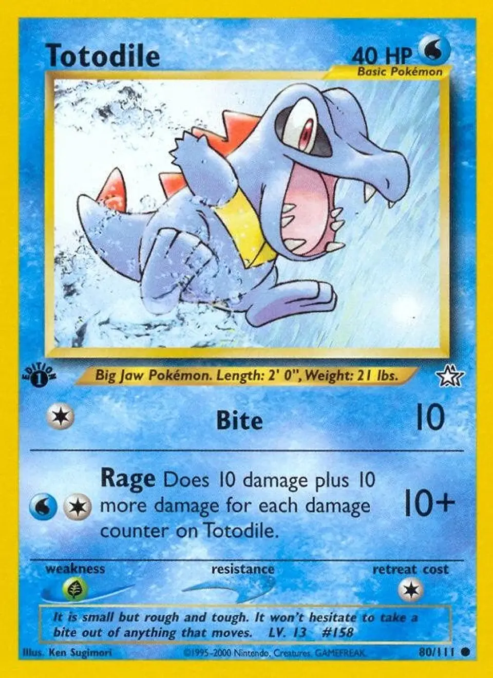 Pokemon Totodile (80/111) Neo Genesis 1ED NM - 1st Edition 1